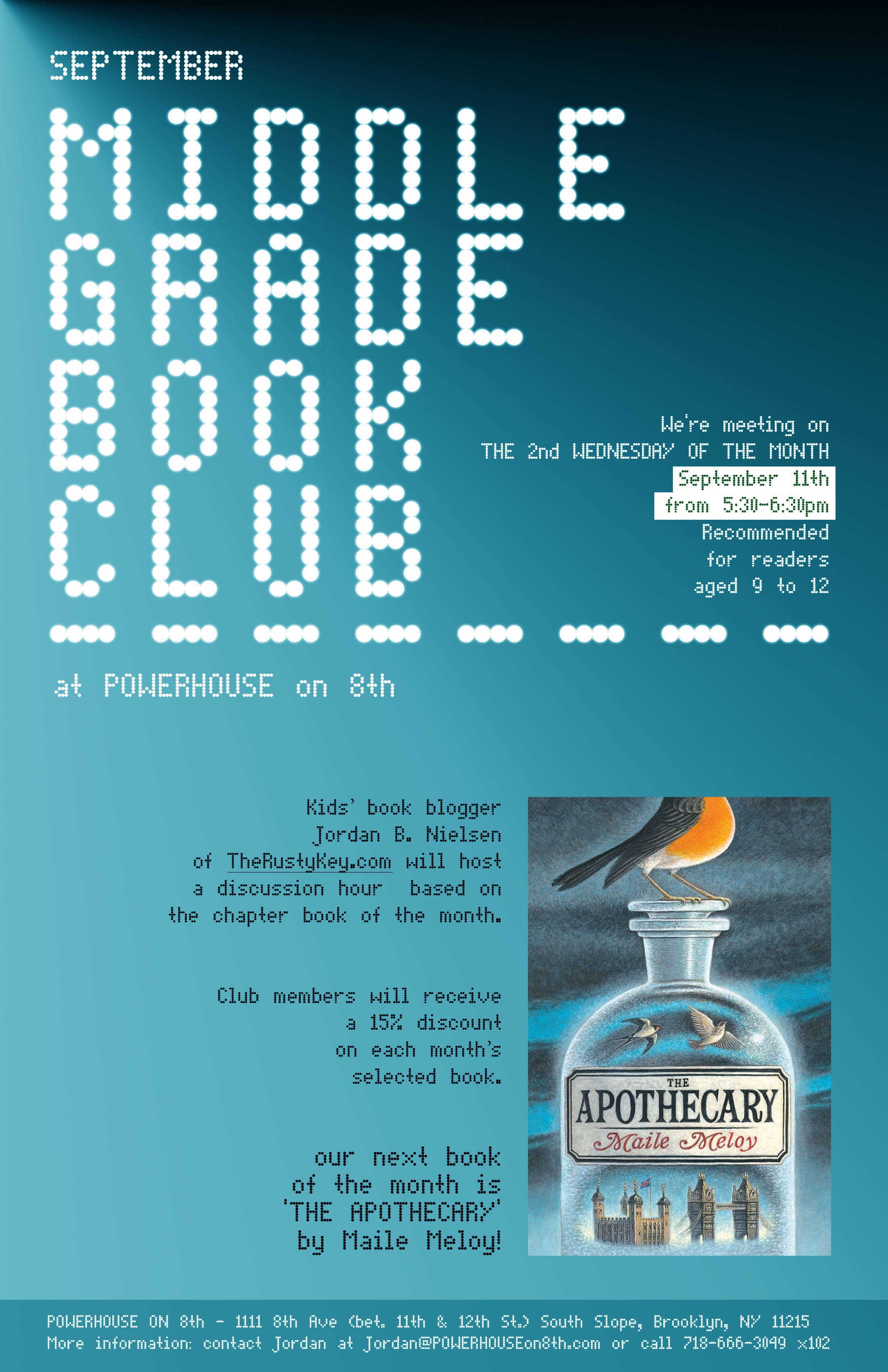September Middle Grade Book Club: The Apothecary by Maile Maloy