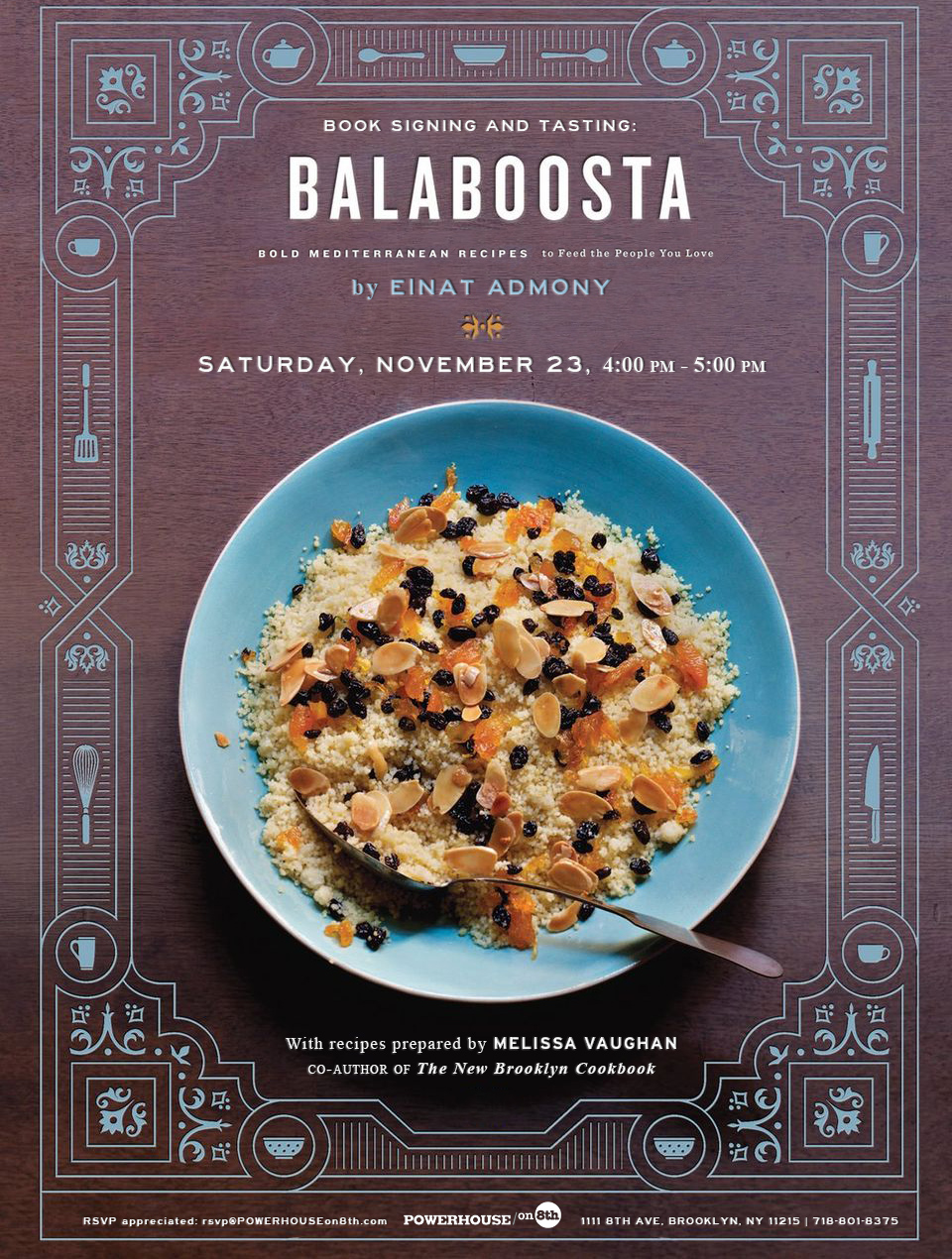 Cookbook Tasting Series with Melissa Vaughan: BALABOOSTA by Einat Admony