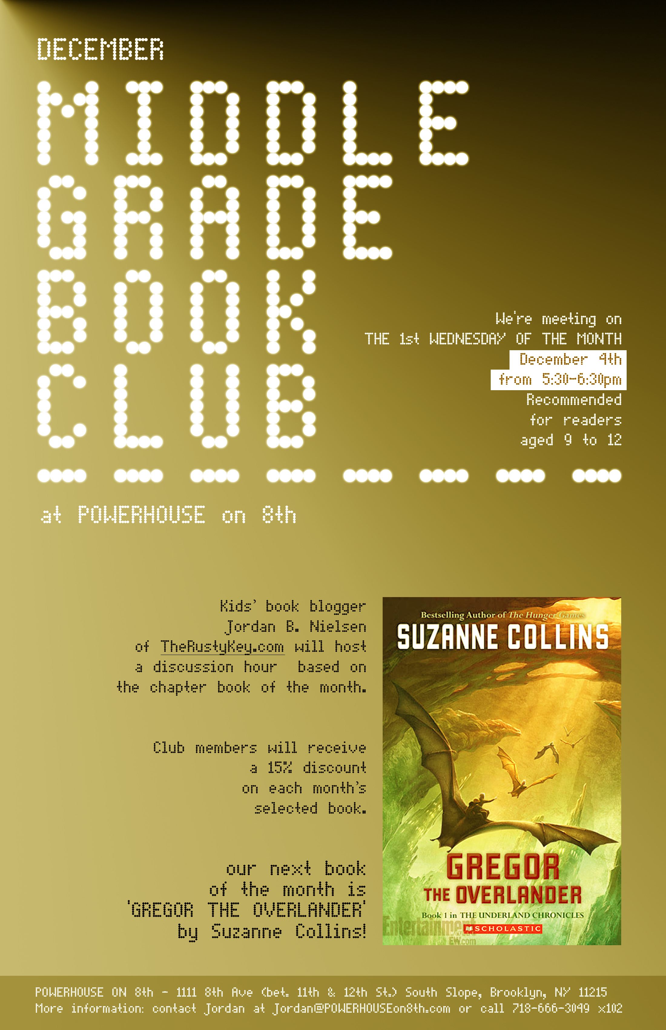 December Middle Grade Book Club: Gregor the Overlander by Suzanne Collins