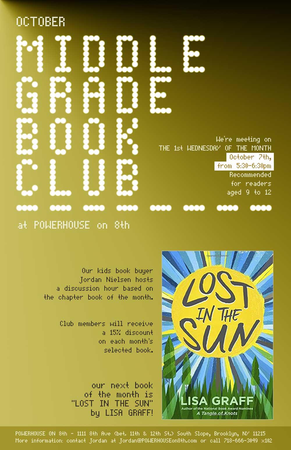 Middle Grade Book Club: Lost in the Sun by Lisa Graff