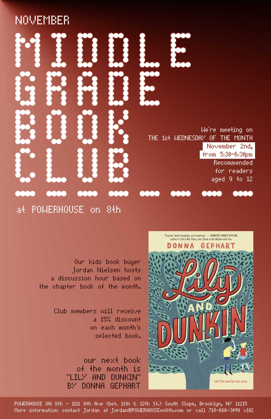 Middle Grade Book Club: Lily and Dunkin by Donna Gephart