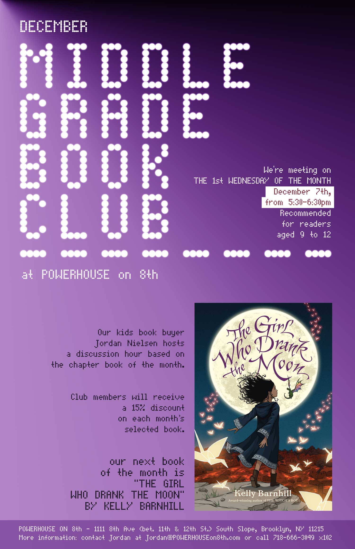 Middle Grade Book Club: The Girl Who Drank the Moon by Kelly Barnhill