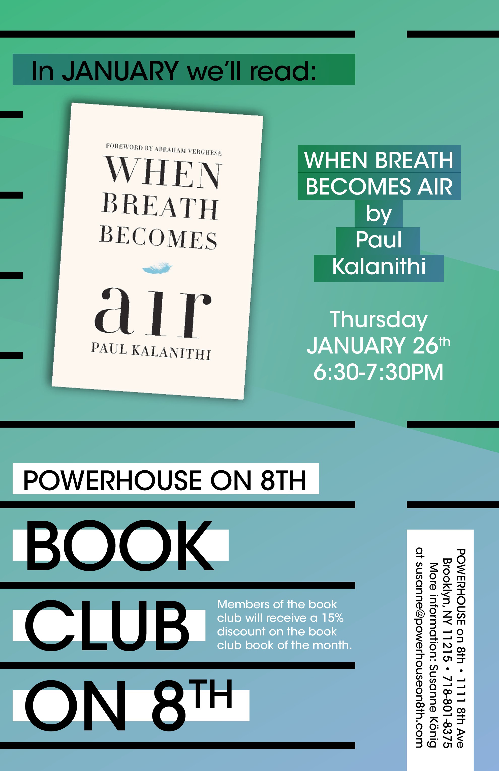 Book Club on 8th: When Breath Becomes Air by Paul Kalanithi