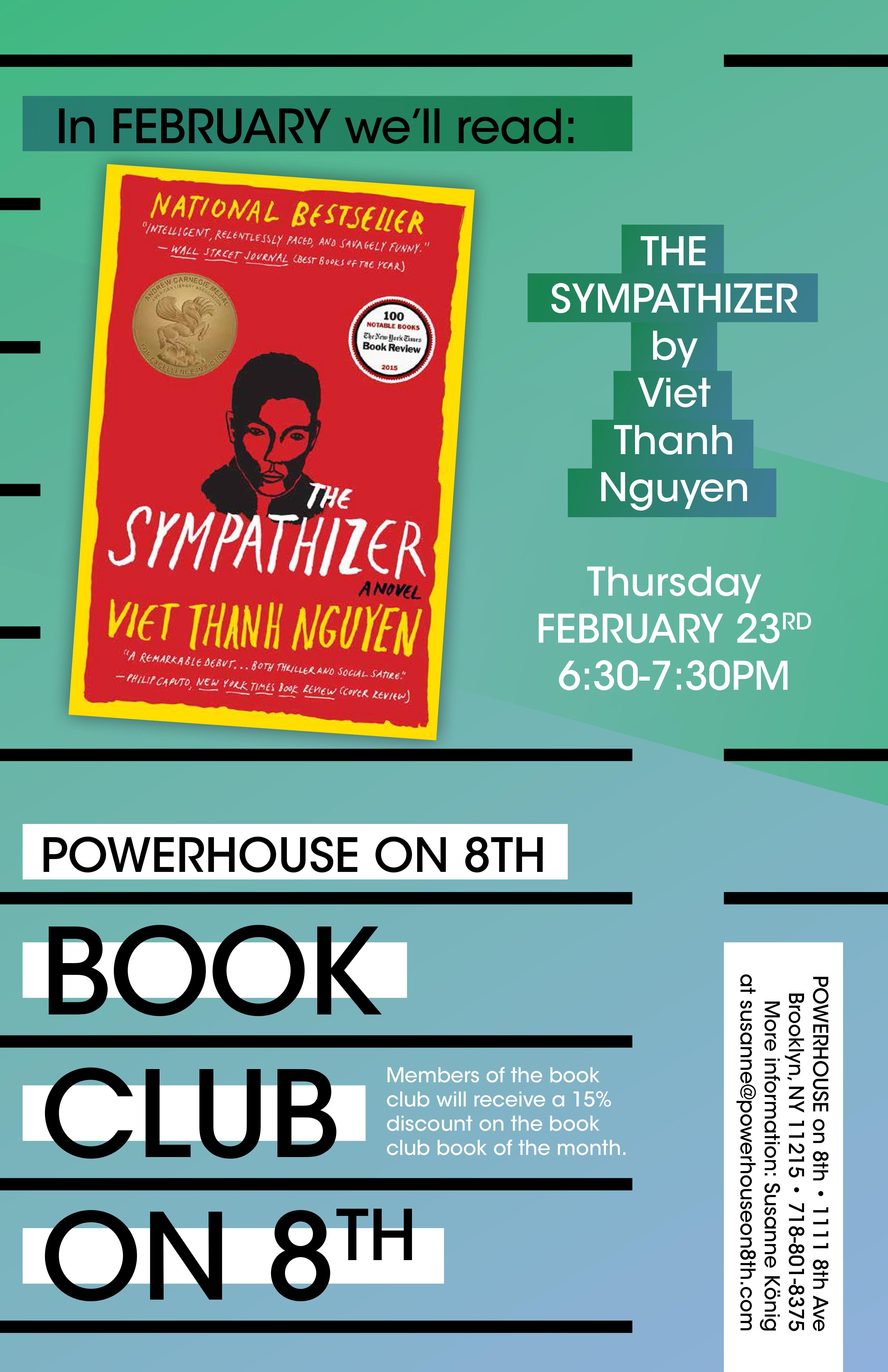 Book Club on 8th: The Sympathizer: A Novel by Viet Thanh Nguyen