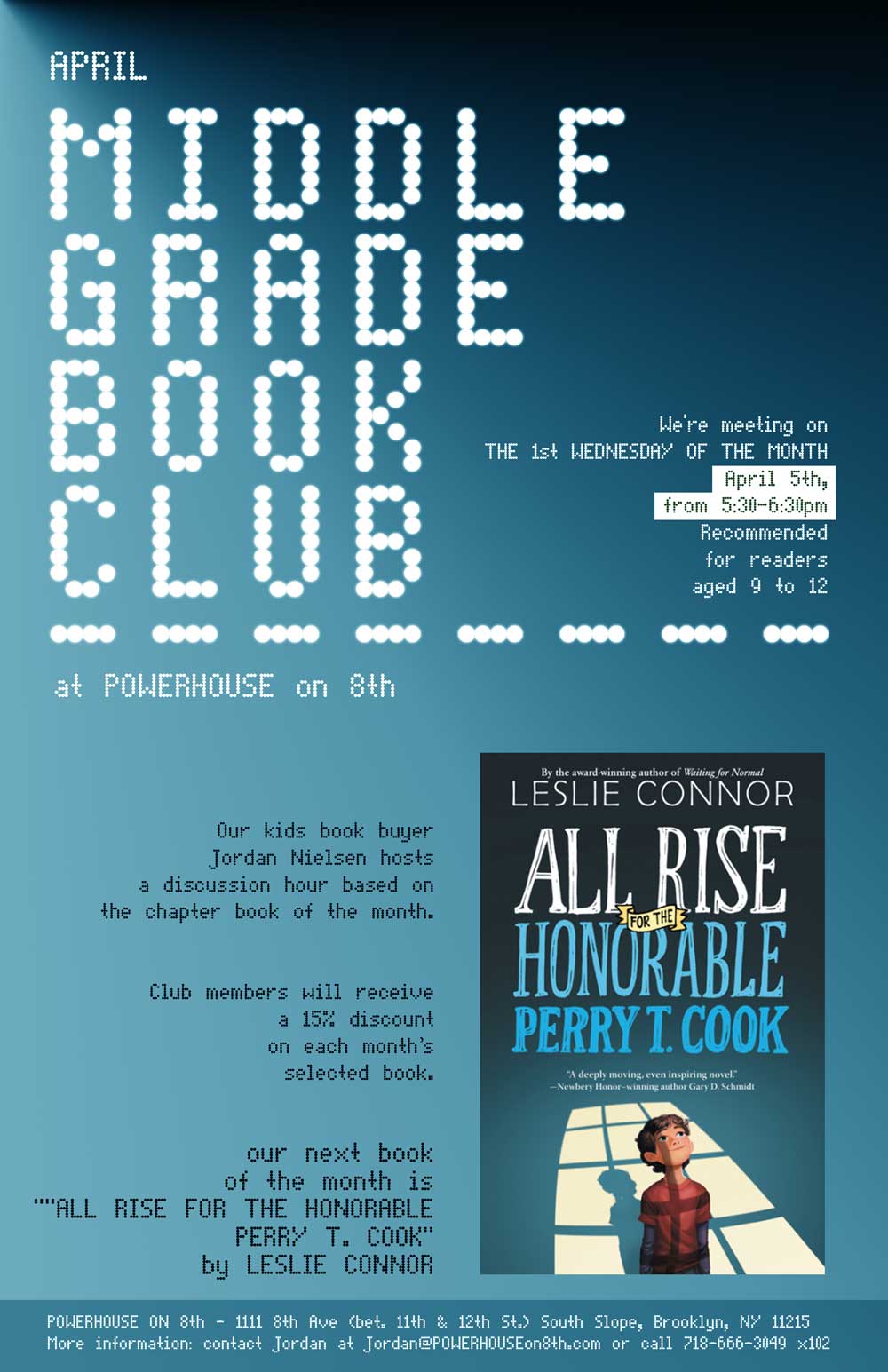 Middle Grade Book Club: All Rise for the Honorable Perry T. Cook by Leslie Connor