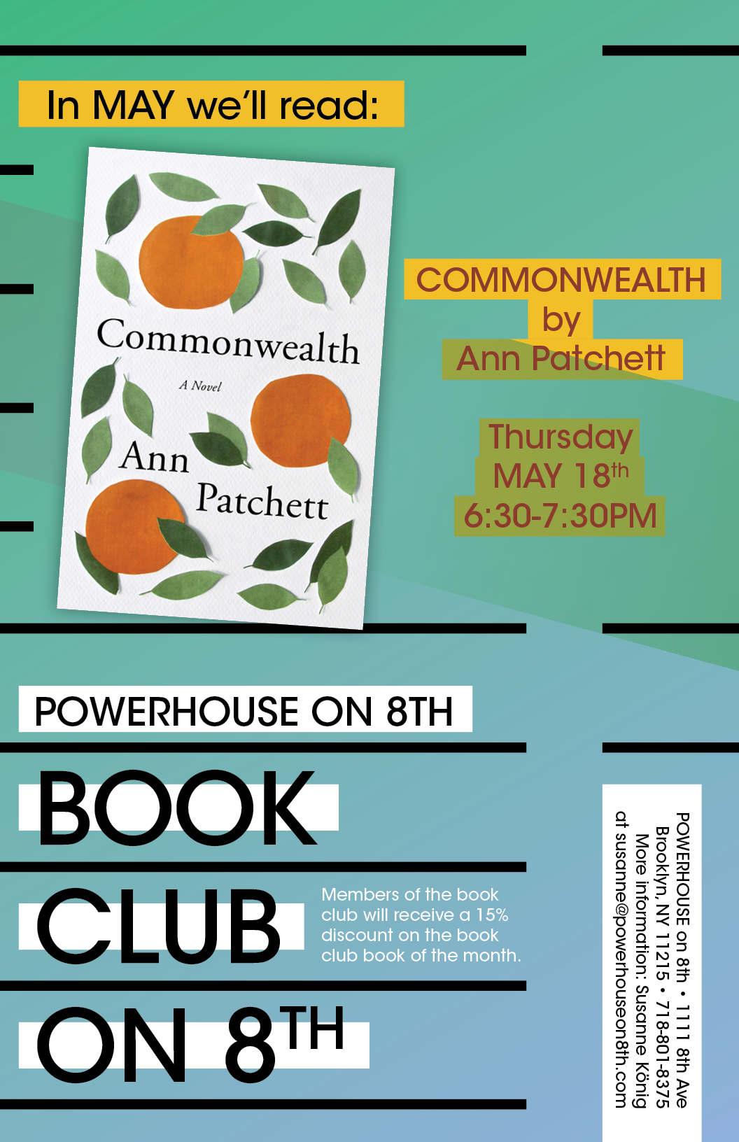 Book Club on 8th: Commonwealth by Ann Patchett