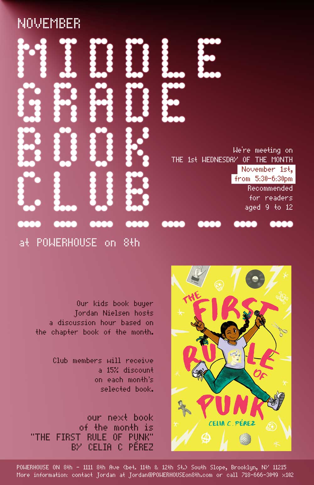 Middle Grade Book Club: The First Rule of Punk by Celia C. Perez