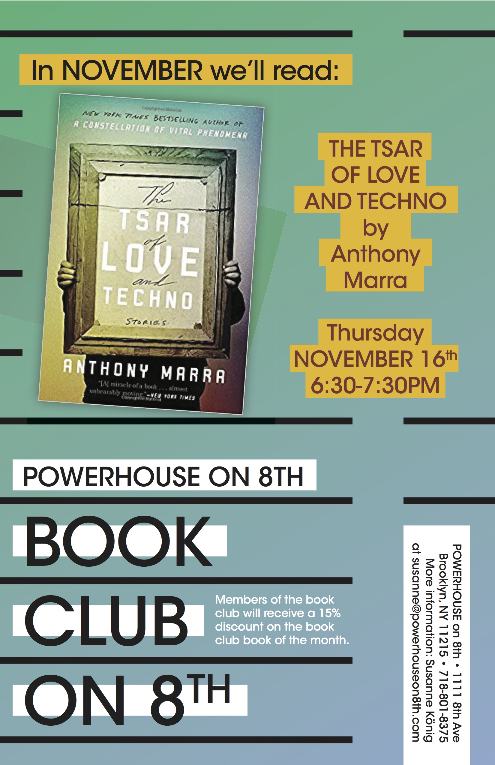 Book Club on 8th: The Tsar of Love by Anthony Marra
