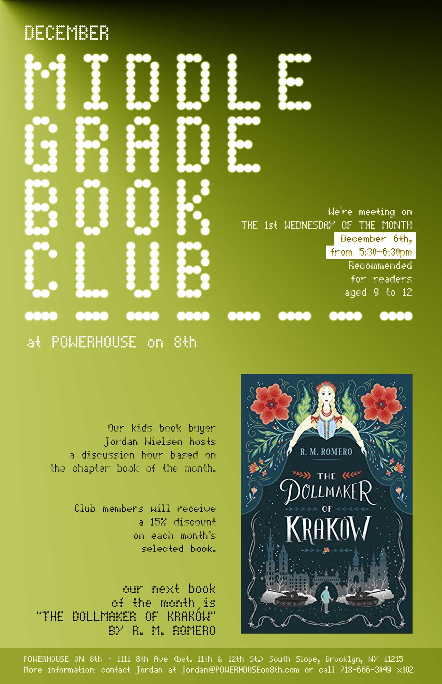 Middle Grade Book Club: The Dollmaker of Krakow by R. M. Romero